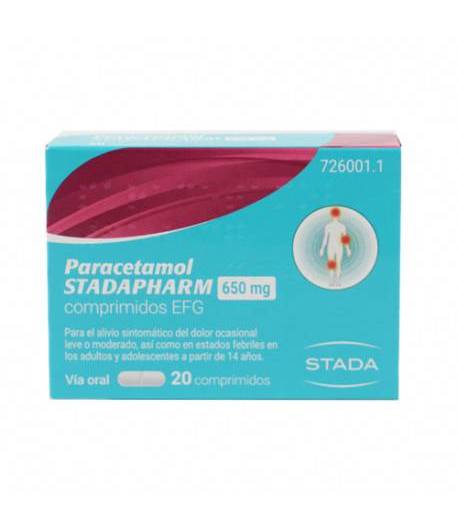 Paracetamol Stadapharm 650mg 20 comprimidos Cápsulas/ Comprimidos