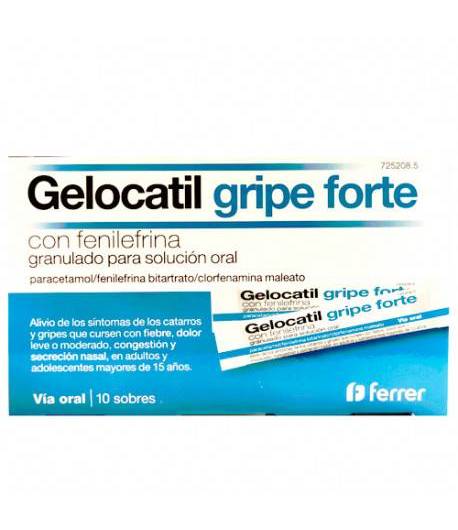 GELOCATIL GRIPE FORTE CON FENILEFRINA polvo para solución oral 10sob Sobres