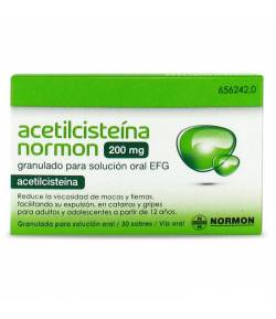 Acetilcisteina Normon 200mg 30 Sobres Mucolíticos