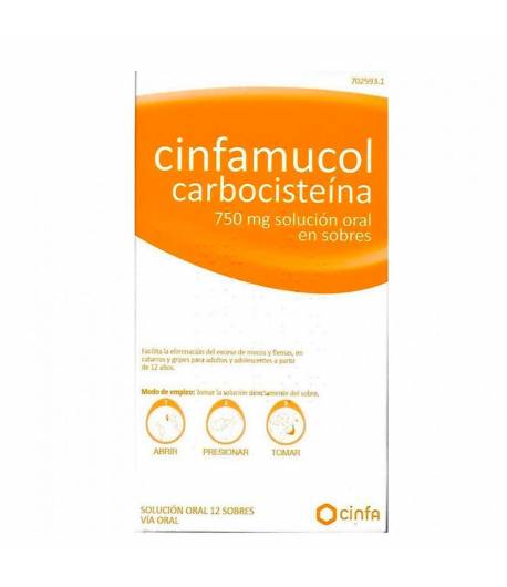 Cinfamucol Carbocisteína 750 mg 12 Sobres Descongestivos