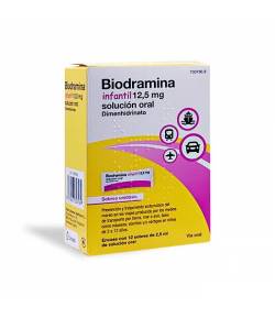 Biodramina Infantil 12.5mg Solución oral 12 sobres 2.5ml/unidad Mareos