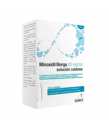 Minoxidil Biorga 20mg/ml 3 frascos de 60ml Capilar