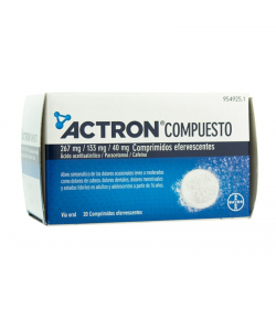 ACTRON COMPUESTO 267 mg / 133 mg / 40 mg 20comp eferv