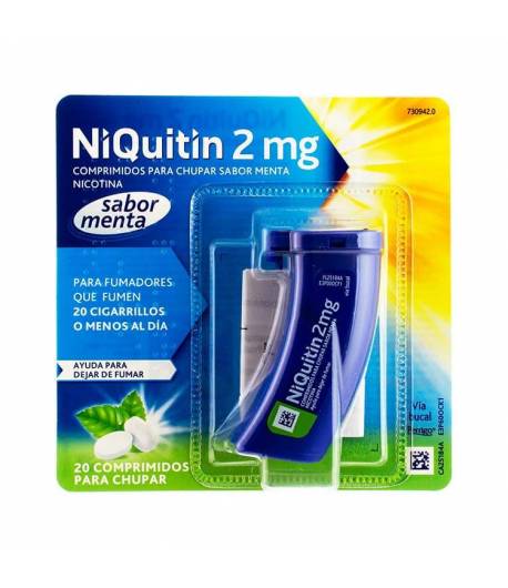 Niquitín 2mg 20 comprimidos para chupar sabor menta Tabaquismo