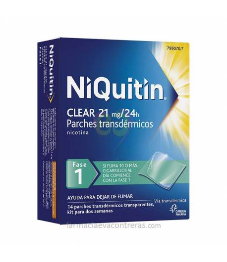 Niqutín Clear 21mg/24h 14 Parches transdérmicos Tabaquismo