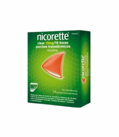 Nicorette Clear 15mg/16 horas 14 Parches Transdérmicos Tabaquismo