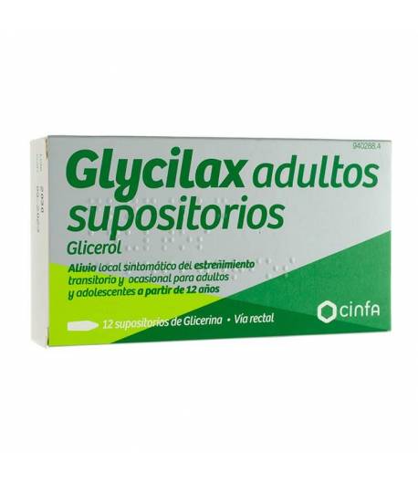 Supositorios Glicerina Glycilax Adultos 12ud Estreñimiento