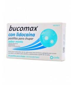 BUCOMAX con lidocaína 24past para chupar sabor menta