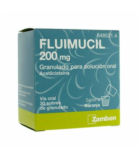 FLUIMUCIL 200 mg 30 Sobres Granulado Solución Oral Mucolíticos