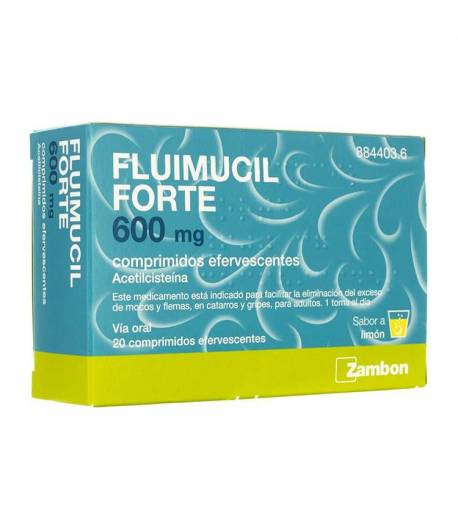 FLUIMUCIL FORTE 600mg 20 Comprimidos Efervescentes Mucolíticos