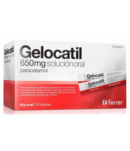 GELOCATIL 650 mg solución oral 12sob Sobres