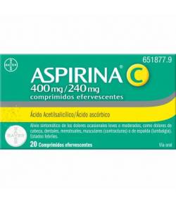 ASPIRINA C 400 mg/ 240 mg 20comp eferv Dolor