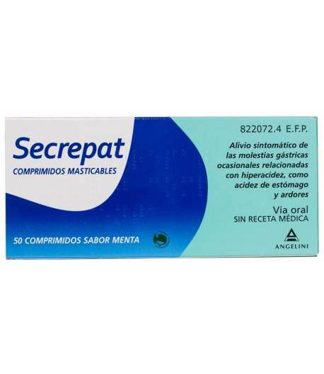 SECREPAT MENTA 50comp masticables Ardor de Estómago