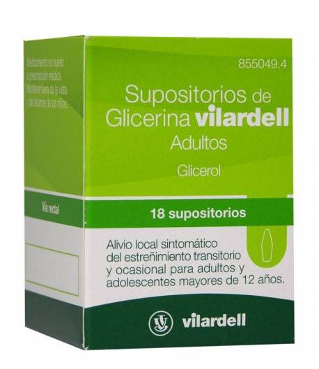 Supositorios de Glicerina VILARDELL 18ud Estreñimiento