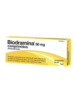 Biodramina 50mg 12 comprimidos