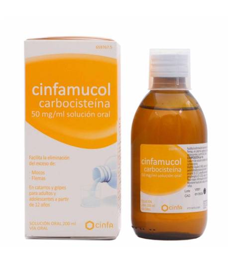 CINFAMUCOL Carbocisteína 50 mg/ml solución oral 200ml Mucolíticos