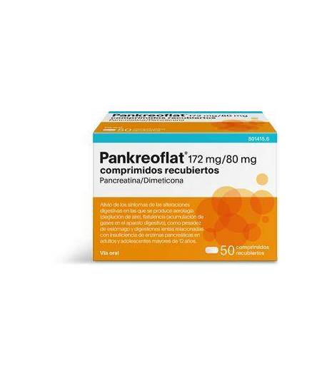 PANKREOFLAT 50 comprimidos recubiertos Gases