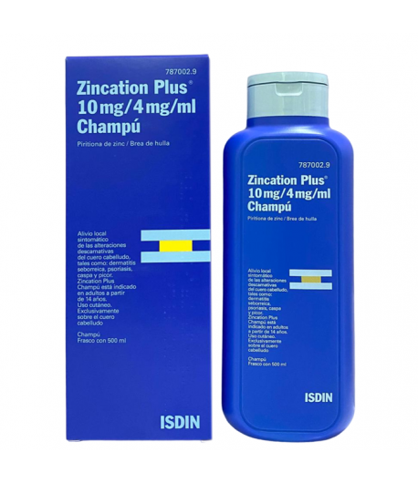ZINCATION PLUS 10 mg/4 mg/ml Champú 500ml Capilar