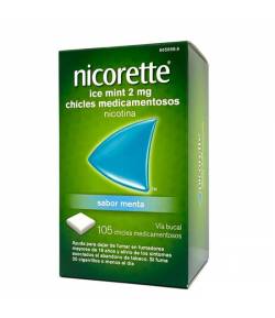 Nicorette Ice Mint 2 mg 105 Chicles Tabaquismo