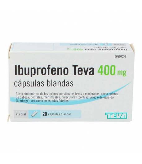 Ibuprofeno Teva 400mg 20 cápsulas blandas Antiinflamatorios