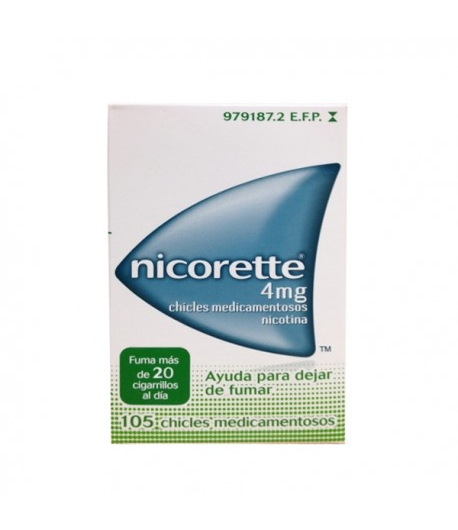Nicorette 4 mg 105 Chicles Medicamentosos Tabaquismo