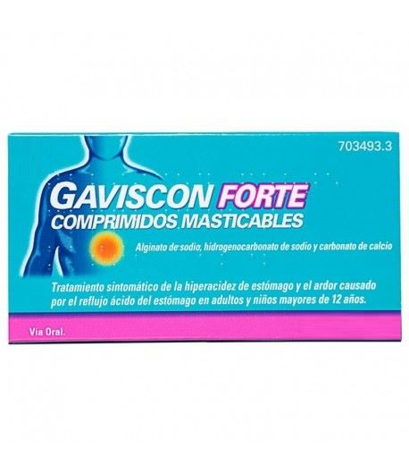 GAVISCON FORTE 48 Comp Masticables Sabor Menta Ardor de Estómago