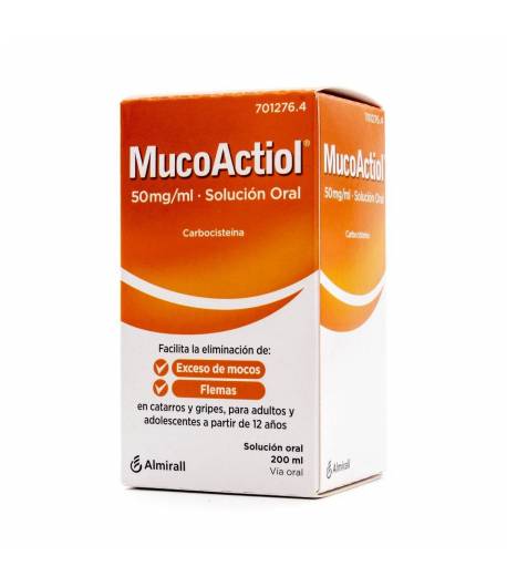 Mucoactiol 50mg/ml Solución Oral, 1 Frasco de 200ml Mucolíticos